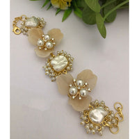 FS Collection Designer Blossom Mother of Pearl Adjustable Bracelet