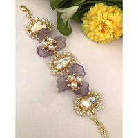 FS Collection Designer Blossom Mother of Pearl Adjustable Bracelet