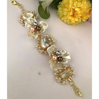 FS Collection Designer Blossom Mother of Pearl Adjustable Bracelet