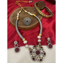 FS Collection 2 Tone Plated Pota Stone And Pearl Necklace Set