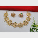 FS Collection Sparkling Pota Stone And Pearl Elegance Necklace Set
