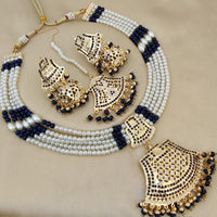 FS Collection Premium Austrian Stone Pearl And Beads Necklace Set