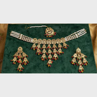FS Collection Ethnic Design Beads And Pearl Choker Necklace Set