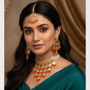 FS Collection Ethnic Design Beads And Pearl Choker Necklace Set