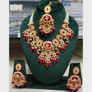 FS Collection Sparkling Pota Stone And Pearl Elegance Necklace Set