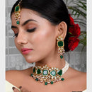 FS Collection Glam Kundan Stone And Pearl Choker Necklace Set 