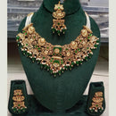 FS Collection Sparkling Pota Stone And Pearl  Necklace Set
