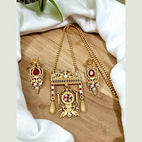 FS Collection Premium Pota Stone  Swan Motifs Long Necklace Set