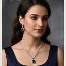 FS Collection Premium American Diamond Statement Necklace Set