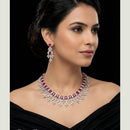 FS Collection Premium American Diamond Statement Necklace Set