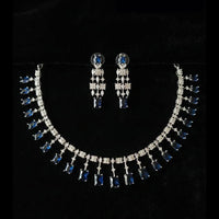 FS Collection Premium American Diamond Statement Necklace Set