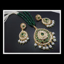 FS Collection Royal Look Pota Stone And Pearl Long Necklace Set