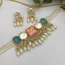 FS Collection Heritage Style Crystal Stone And Mother Of Pearl Choker Necklace Set