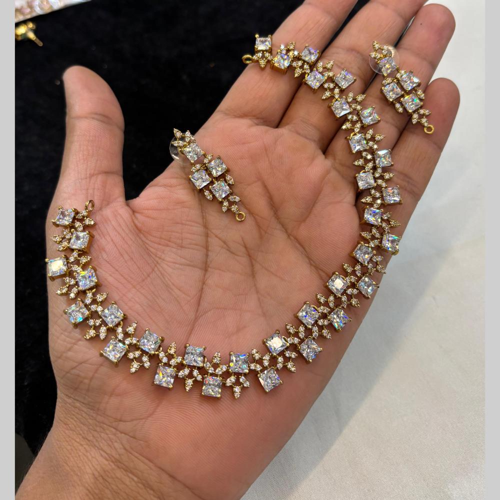 FS Collection Royal Look Crystal Stone Necklace Set