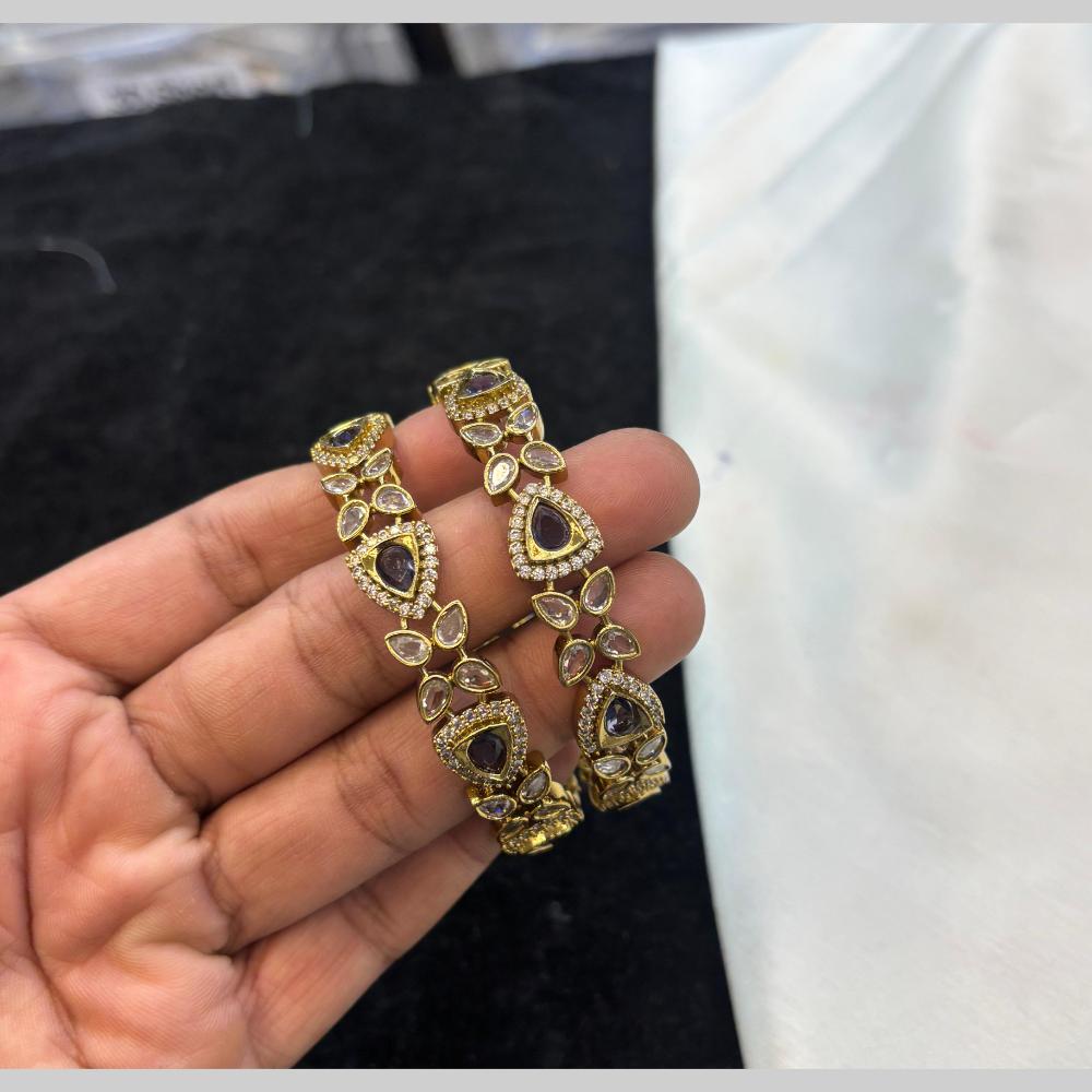 FS Collection Premium Austrian Stone And Crystal Stone Bangles Set