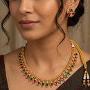 FS Collection Ethnic Design Pota Stone Necklace Set