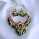 FS Collection Ethnic Design Pota Stone And Pearl Choker Necklace Set