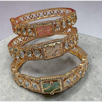 FS Collection Designer Polki Kundan Openable Kada Bracelet