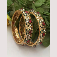 FS Collection Heritage Style Pota Stone Bangles Set