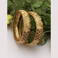 FS Collection Heritage Style Pota Stone Bangles Set