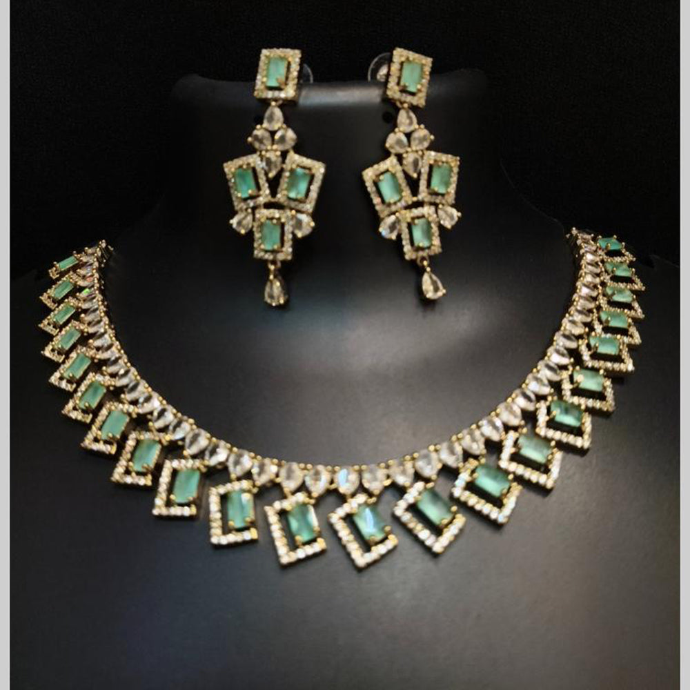 FS Collection Premium American Diamond Statement Necklace Set