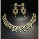 FS Collection Premium American Diamond Statement Necklace Set
