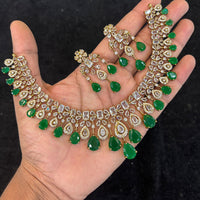 FS Collection Sparkling American Diamond Designer Necklace Set