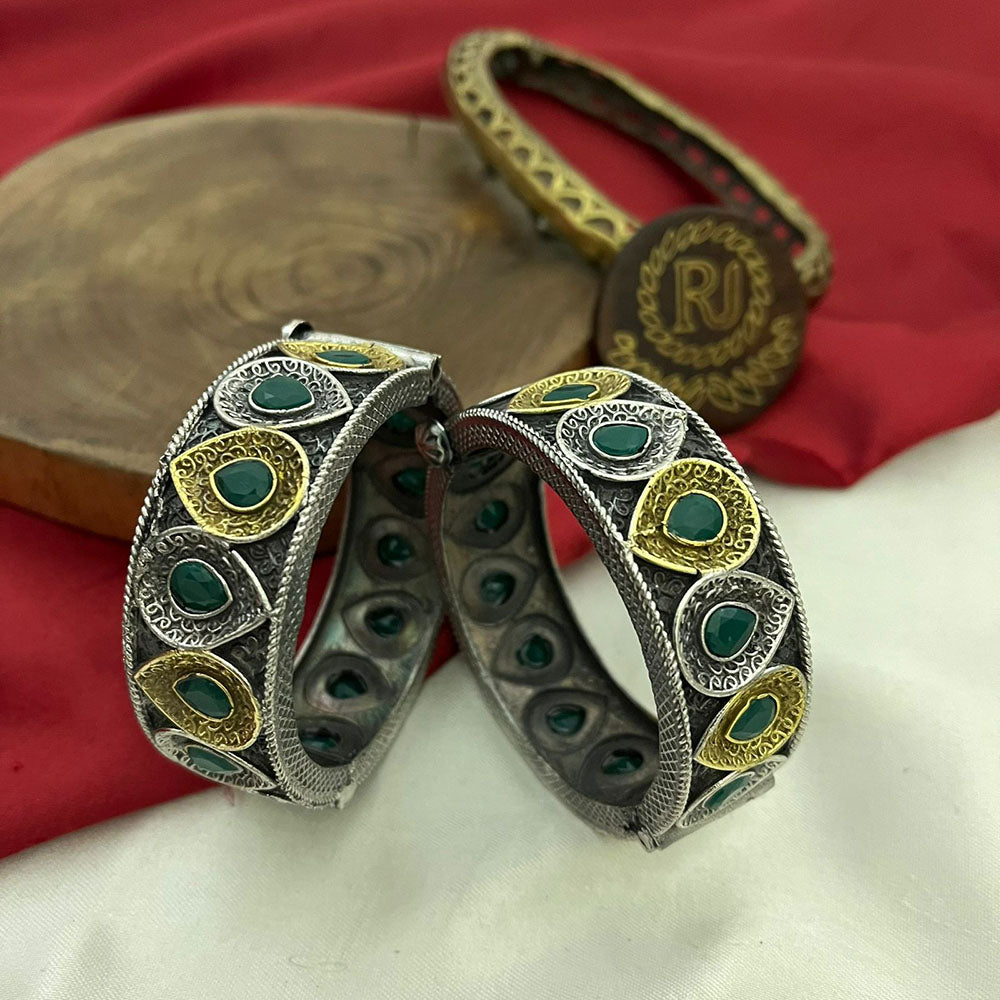 FS Collection Premium 2 Tone Plated Openable Bracelet Style Bangles