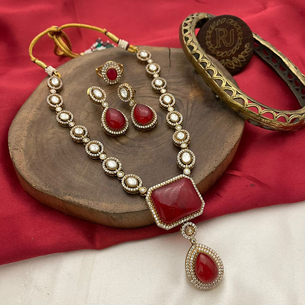 FS Collection Glamorous Pota Stone Necklace Set