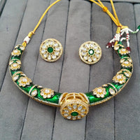 FS Collection Pota Stone And Austrian Stone Designer Necklace Set