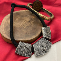 FS Collection Oxidised Peacock Design Statement Necklace