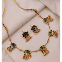 FS Collection Lotus Design Pearl Elegance Necklace Set