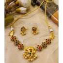 FS Collection Glamorous Pota Stone Elephant Ghungroo Necklace Set