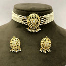 FS Collection Glamorous Pota Stone And Pearl Choker Necklace Set