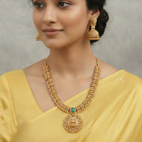 FS Collection Traditional Temple Style Pota Stone Necklace Set