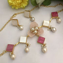 FS Collection Pota Stone Pearl And Beads Designer Choker Necklace Set