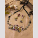 FS Collection Classic 2 Tone Plated Pota Stone Choker Necklace Set