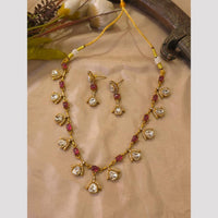 FS Collection Royal Polki Kundan Stone And Pota Stone  Necklace Set