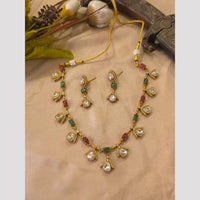 FS Collection Royal Polki Kundan Stone And Pota Stone  Necklace Set