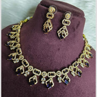 FS Collection Premium Gold Plated Austrian Stone And Crystal Stone Necklace Set
