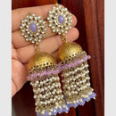 FS Collection Kundan Stone And Beads Designer Dangler Earrings