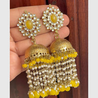 FS Collection Kundan Stone And Beads Designer Dangler Earrings