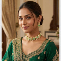 FS Collection Crystal  Stone Choker Necklace Set