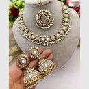 FS Collection Gold Plated Pearl & Mirror Choker Necklace Set