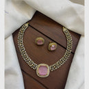 FS Collection Gold Plated AD Stone Choker Necklace Set