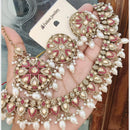 FS Collection Gold Plated Crystal & Pearl  Necklace Set