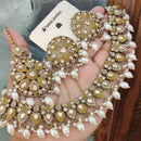 FS Collection Gold Plated Crystal & Pearl  Necklace Set