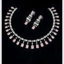 FS Collection Silver  Plated Ad Stone Necklace Set