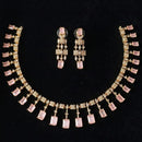 FS Collection Gold Plated Ad Stone Necklace Set