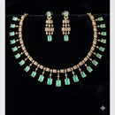 FS Collection Gold Plated Ad Stone Necklace Set